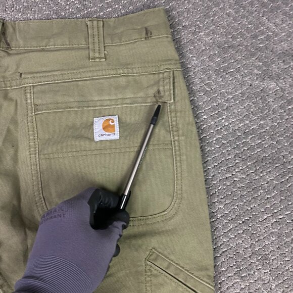 Carhartt Relaxed Fit Cryder Full Swing Pants Men's 36 x 30 Fits 36 x 28 Olive - Picture 9 of 16